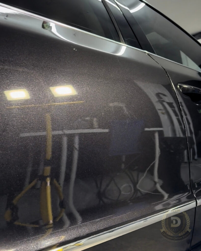 High gloss metallic car paint after a professional 3-step paint correction and polishing service by Detailing Dream Squad in Sydney